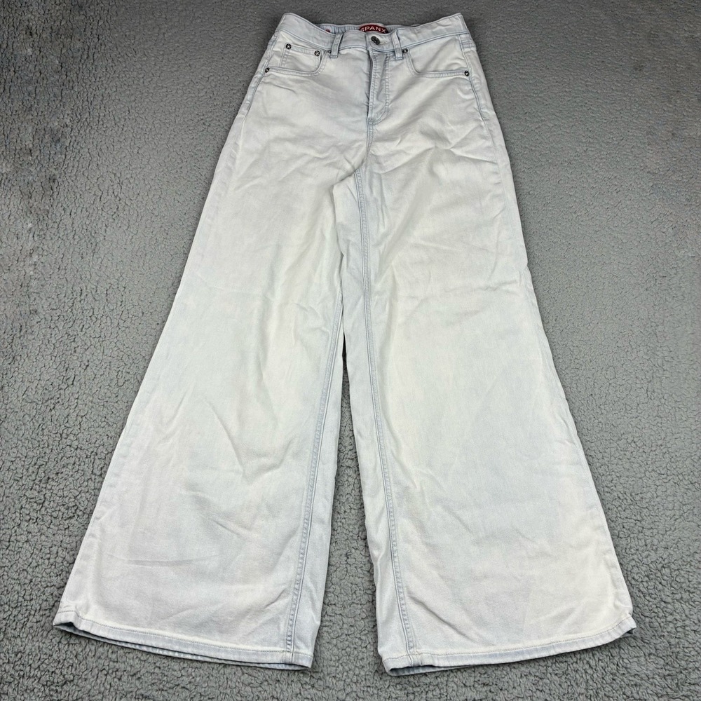 SPANX Wide Leg Jeans Women's XS Regular Light Wash High Rise Stretch Denim